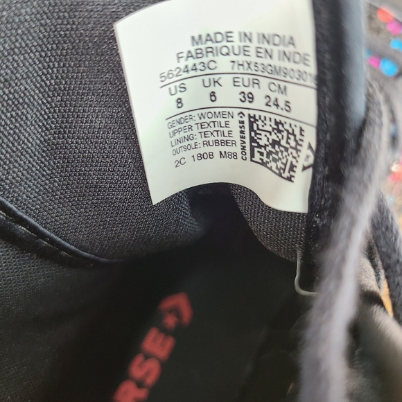 Converse All Star Chuck Taylor Multicolor Sequin High-Top Sneakers Shoes Size 8 - Picture 16 of 16